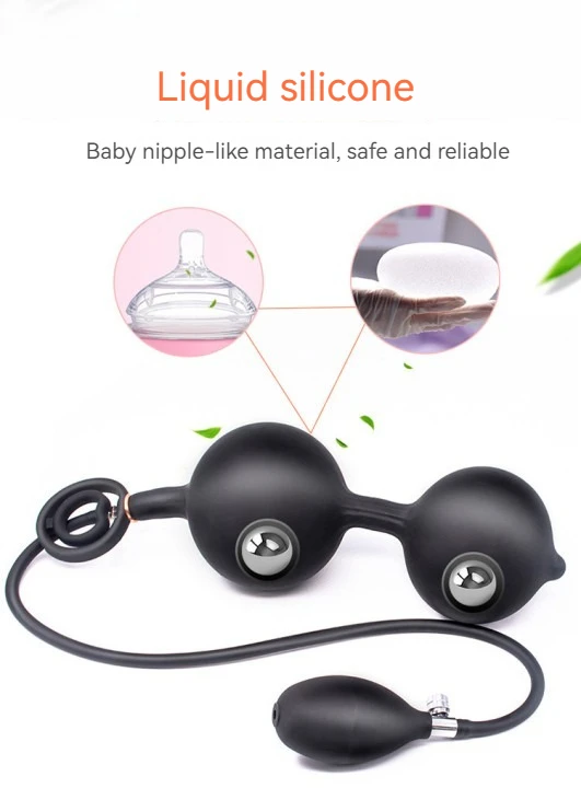 Other sex toys Popular double-bead inflatable anal plug bead lock vibrating anal training anal plug dilator sex toy