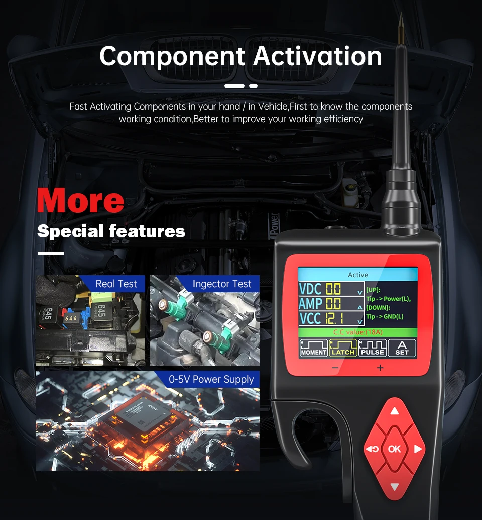 Power Probe Circuit Tester Power Scan P200  Electrical System Diagnosis Tool Relay Test Injector Test