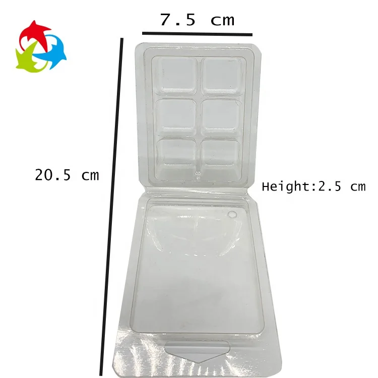 
Rectangle clear cheap wax tart clamshell packaging 