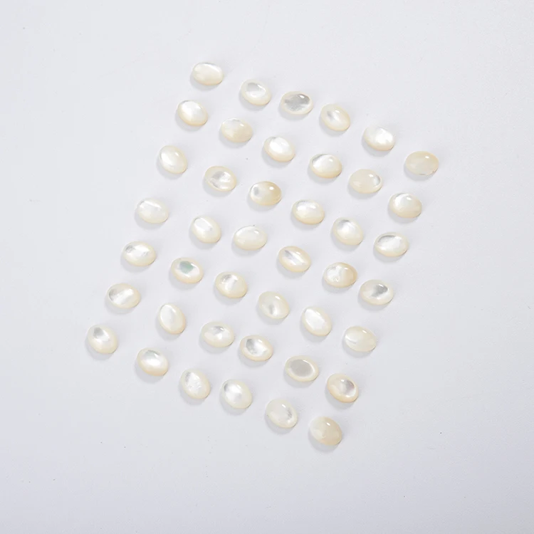 Factory Directly Sell Grinding and Polishing Natural Sliced Mother of Pearl Oval Cabochon for Inlay Fashion Jewelry