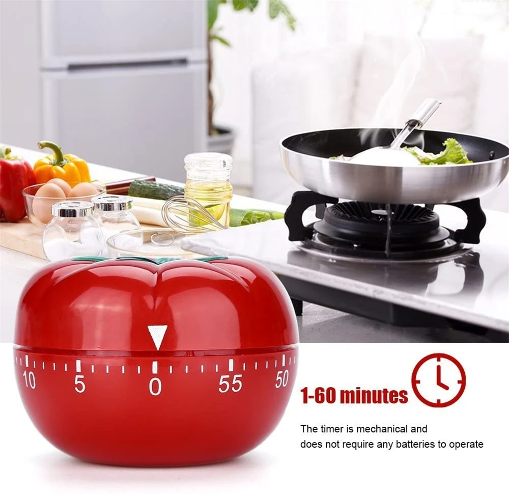 Lovely Cute 1-60min 360 Degree Rotating Tomato Shape  mechanical Kitchen food Countdown  timer  3045