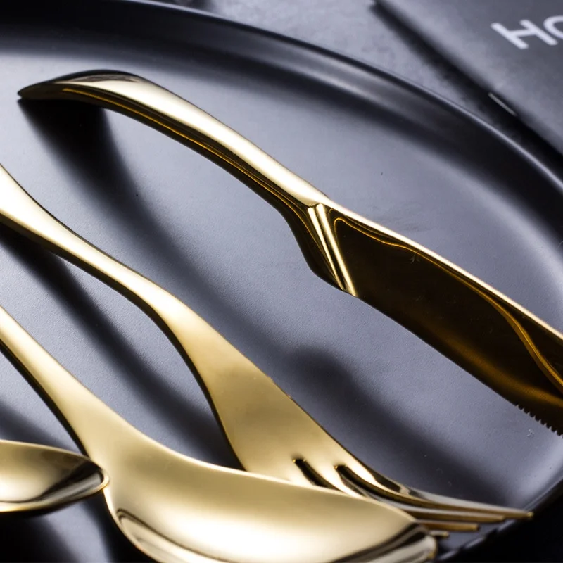 Wholesale Restaurant  Wedding Cutlery Set Gold Stainless Steel Flatware
