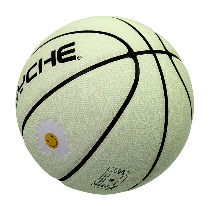 ODM Glowing In the Dark Basketball Custom Green Light Absorbing Fluorescent Basketball as Gift