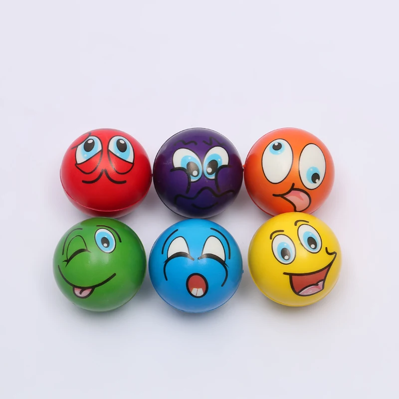 Оптовая продажа, мяч-антистресс из ПУ кожи, забавное лицо, мягкие игрушки-сжималки Kawaii, игрушки-сжималки для детей