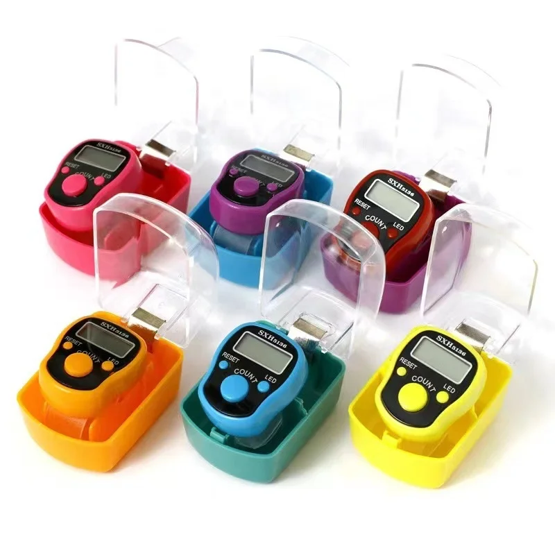 Johold LED Light Finger Counter Ringing Tally Counter Stitch Marker Sewing Knitting Electronic Resettable Digital Counter