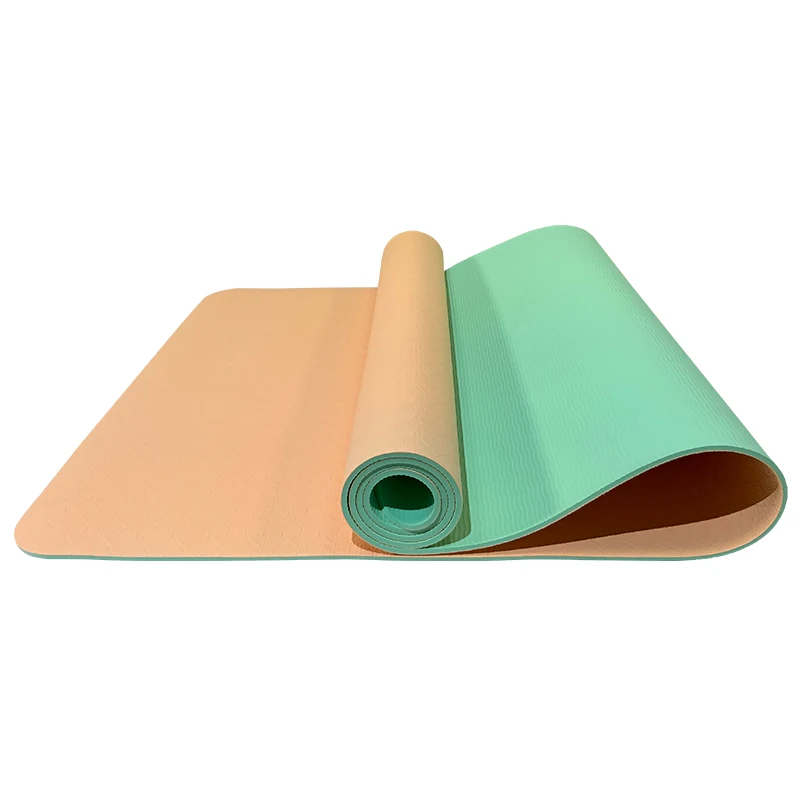 Eco Friendly Durable  Organic Custom Logo Print Tpe Yoga MatCheap Thick Fitness Foldable Travel Exercise Yoga Mat