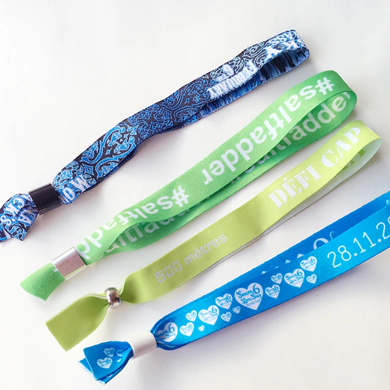 2023 Party Custom Barrel Lock Wristbands Plain Fabric Festival Cloth Entrance Ticket Event Satin Wristband For Concert