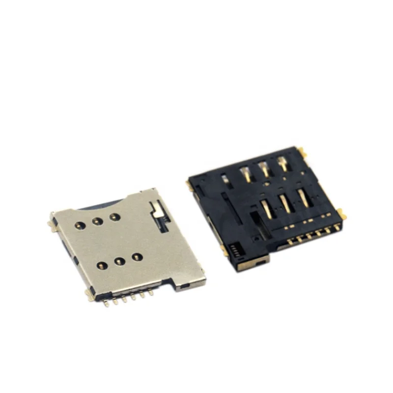 Micro sim card adapt  push push SMT type H=1.35 6 pin Slot socket Connector