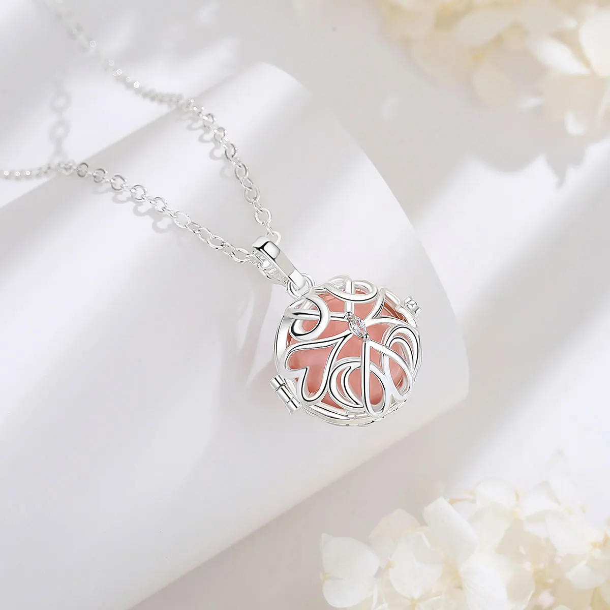 Changda Cubic Zirconia Pregnancy Llamador De Angeles Chime Ball Harmony Ball Angel Chime Caller Musical Necklace