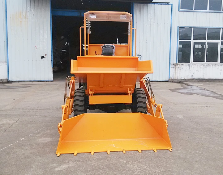 hot sale 3 ton mini dumper with self-loading equipment hydraulic tipping bucket front tip dumper 4*4 drive without cabin