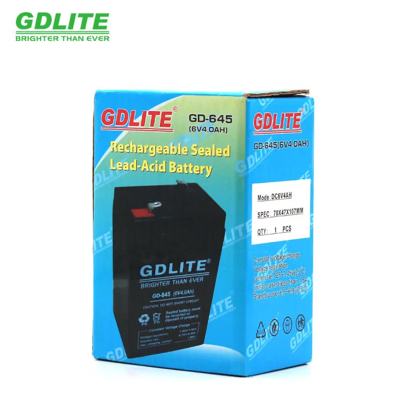 Deep Cycle Solar Battery Long Life Rechargeable 6V 4.0 ah  lead-acid Black  power Storage