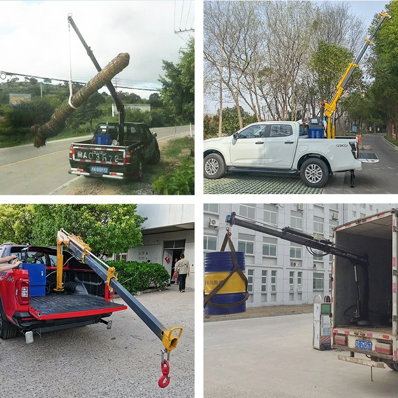 China HAOY Cranes Supplier 800Kg 1300Kg 1800Kg Mini Crane 3/4/5 Folding Booms Pickup Crane For Sales Truck
