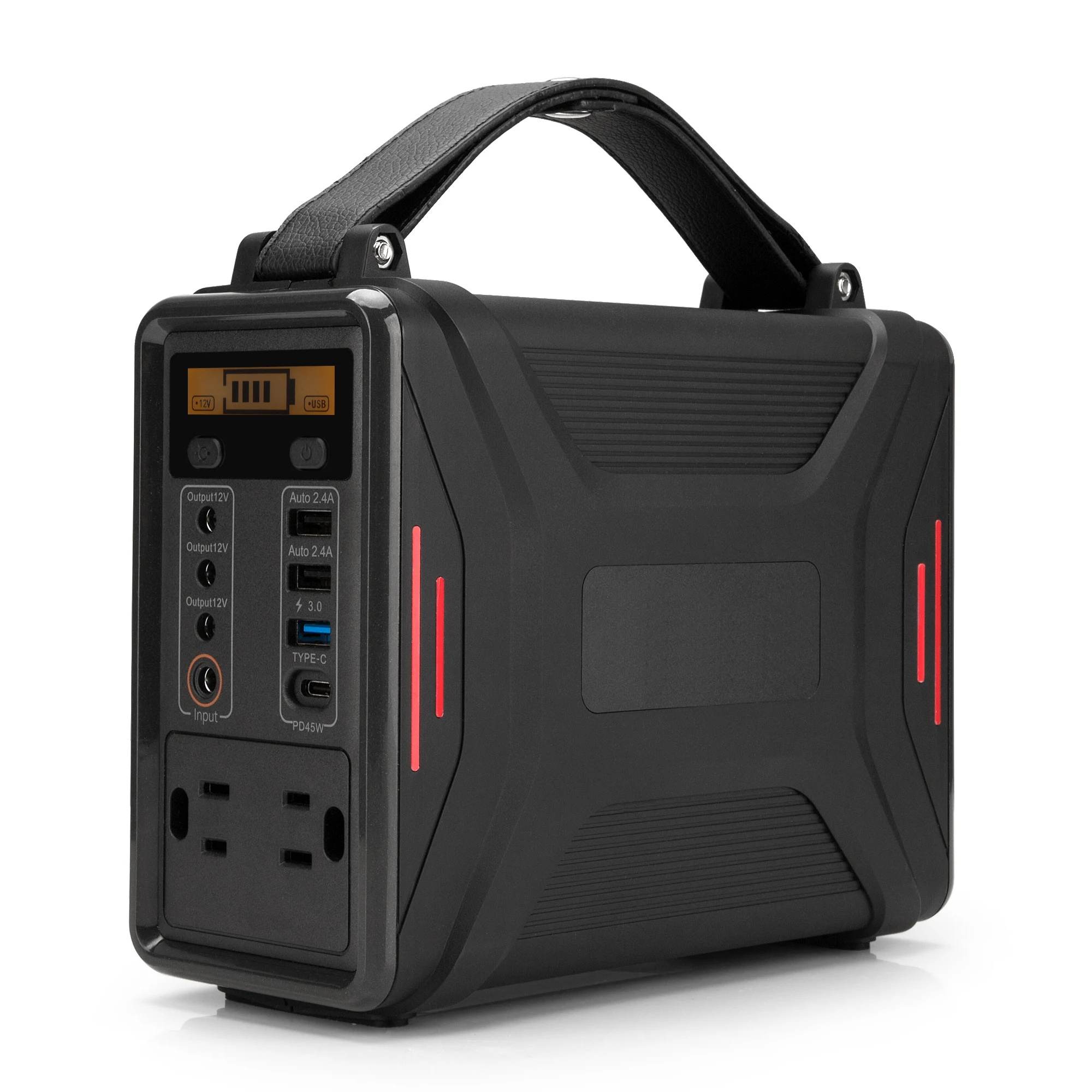 LiFePO4 Explosion Proof Rechargeable Li-ion Battery 2 AC Output 110V/220V 7 DC 12V QC PD Output Portable Solar Power Station