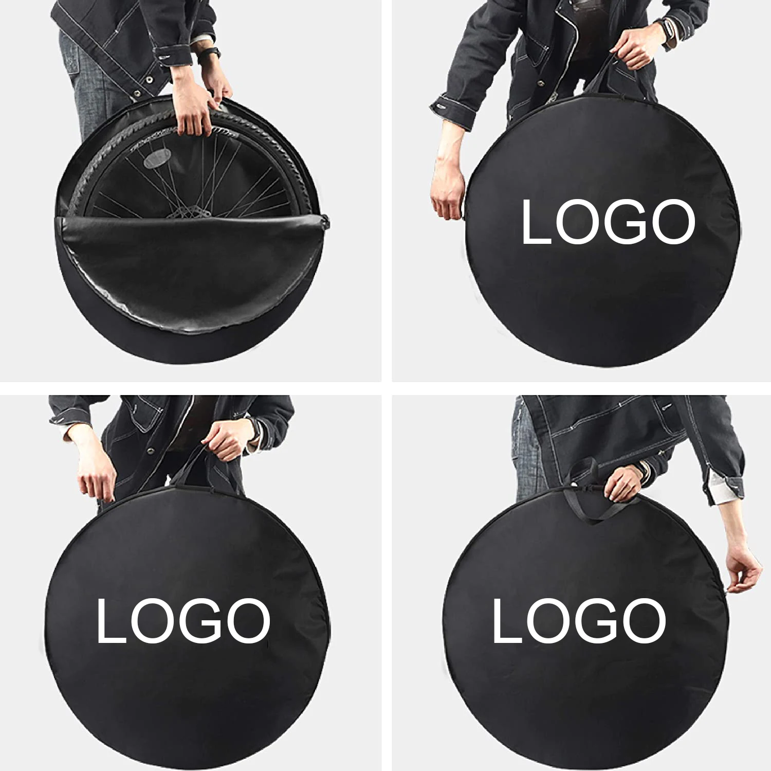 Large Custom Logo Waterproof Bike Accessories Packing Carrier Travel  Wheel Up Bicycle Bag