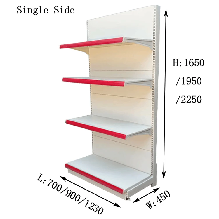Chuangmeijia High Quality Beautiful Gondola Supermarket Shelf Heavy Duty Cold-rolled Steel Milk White