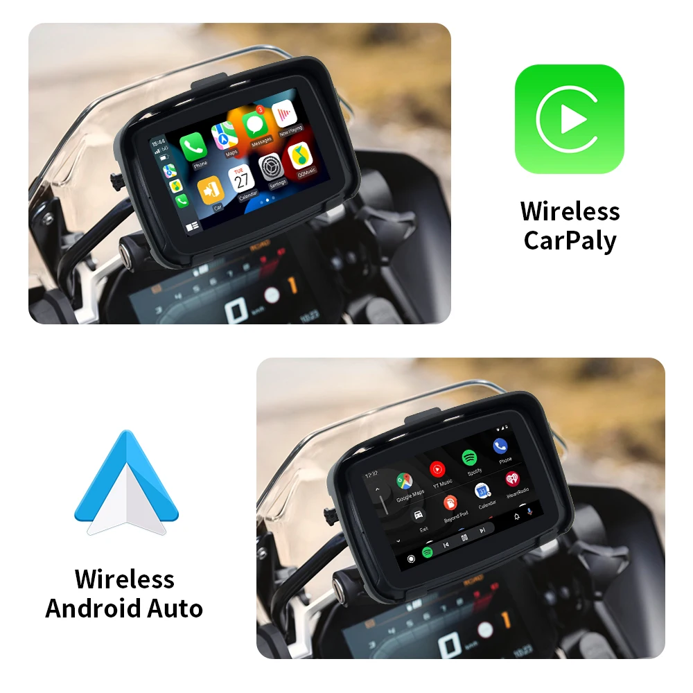 GRANDNAVI 5-дюймовый водонепроницаемый MP5 MP3 беспроводной монитор CarPlay с поддержкой BT Touhc экран