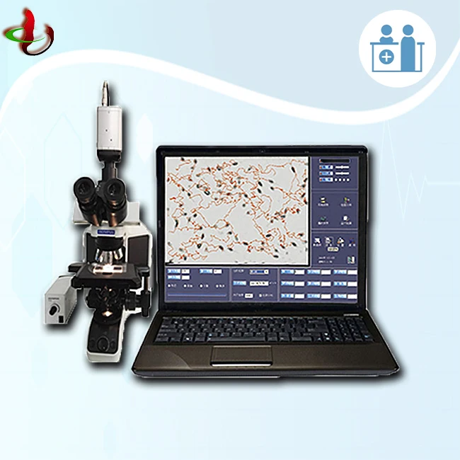 Laptop Portable Vet Sperm Quality Analyzer/Trolley Animal sperm head morphology analyzer Biological Microscope vet equipment