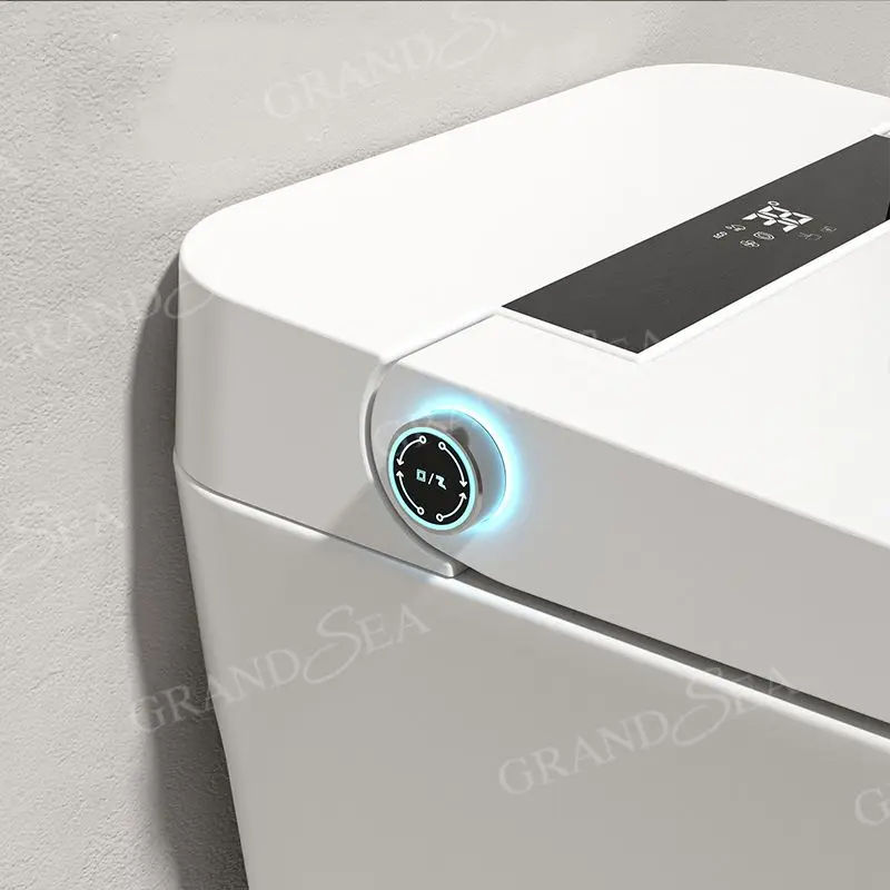 Luxury Floor-Standing Automatic Tankless Smart Bidet Flush Toilet with Smart Care Wash Nozzle with Remote Control