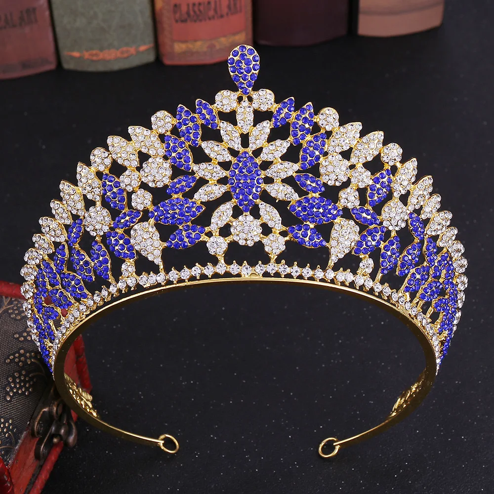Silver Gold Bride Hair Wedding Headdresses Bridal Crystal Rhinestone Accessories Tiara Crowns Bride Tiara for Queen Girl