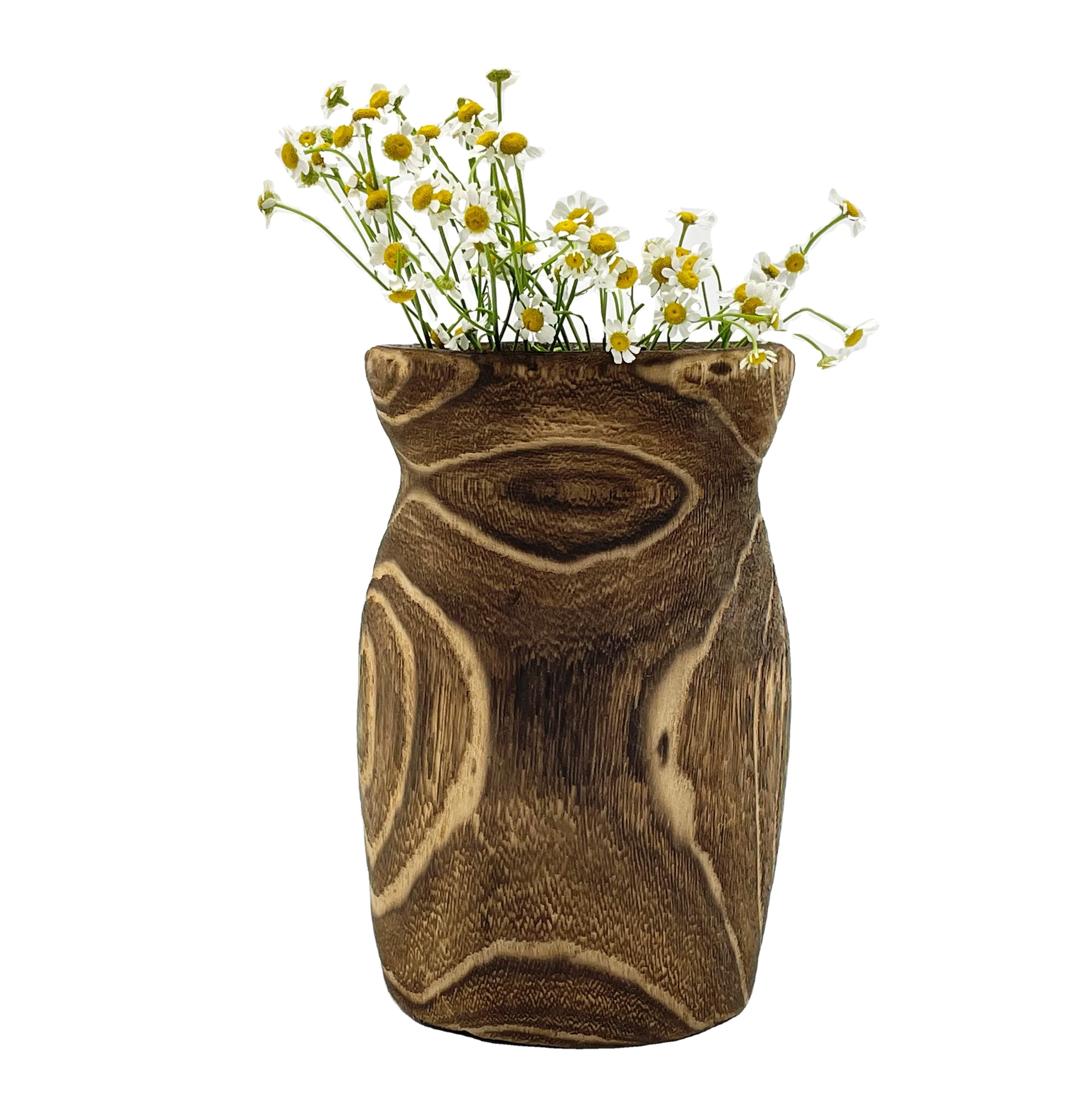 shabby chic decoration wood  vases wedding flower wooden vases for home decor