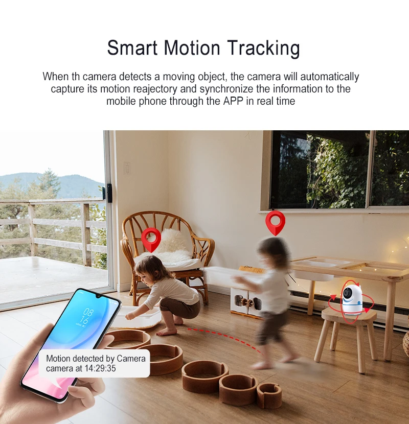 Auto Tracking Full HD IP Camera Surveillance Security Monitor WiFi Mini Smart Home CCTV Indoor PTZ Cloud App Camera