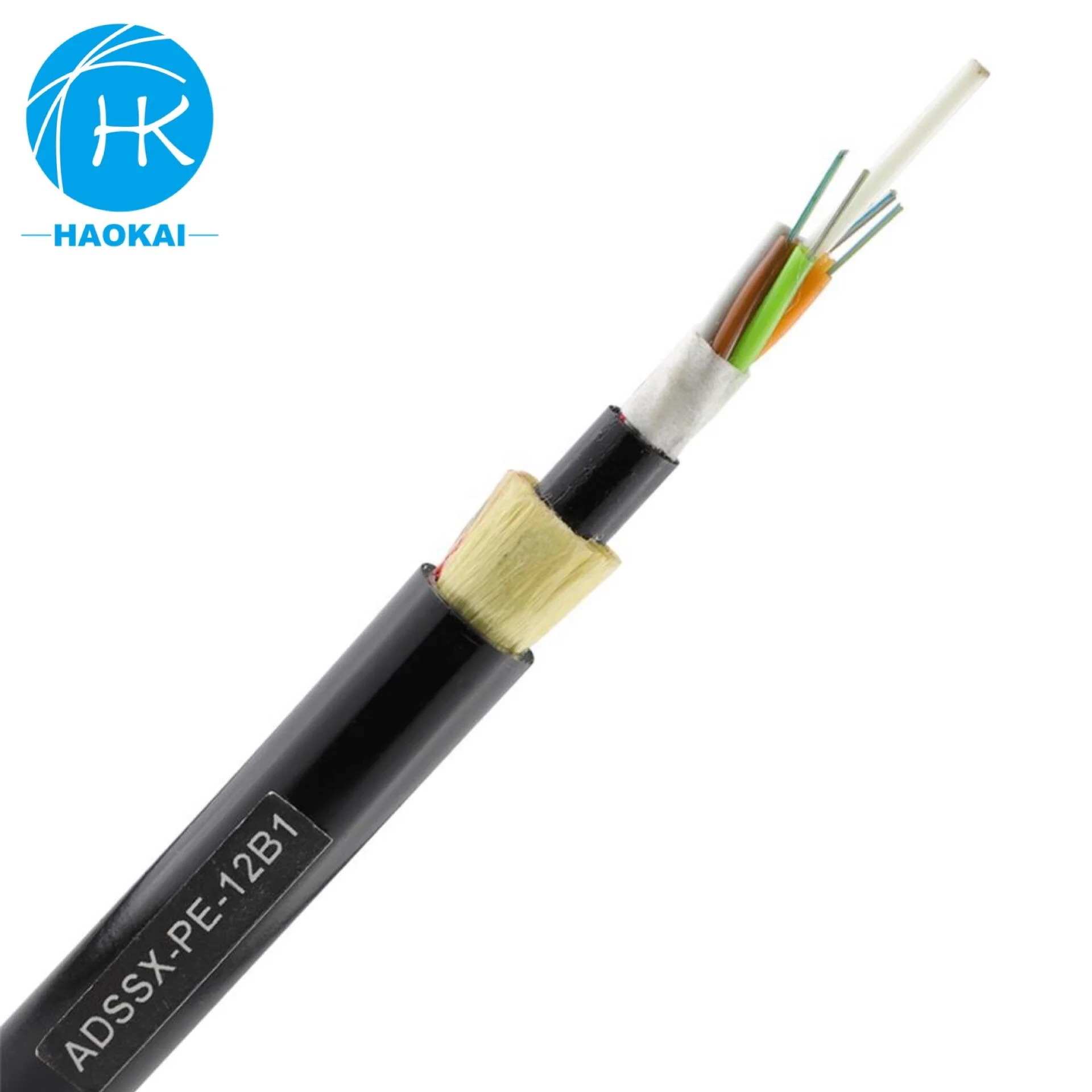 Optical G652d 48F Aerial Armored Blown High Quality 24Core Adss Fiber Optic Cable