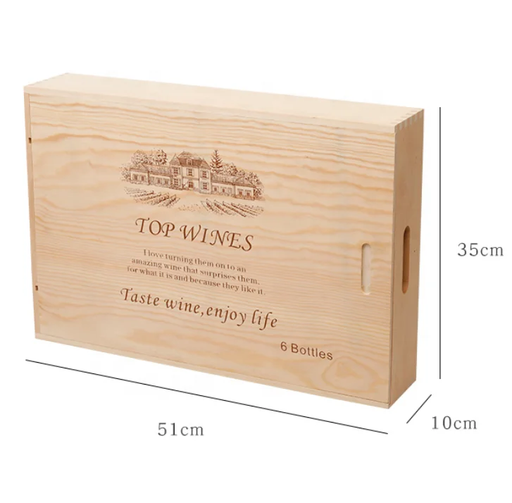 
6 bottles wooden box gift box wine wooden box custom 