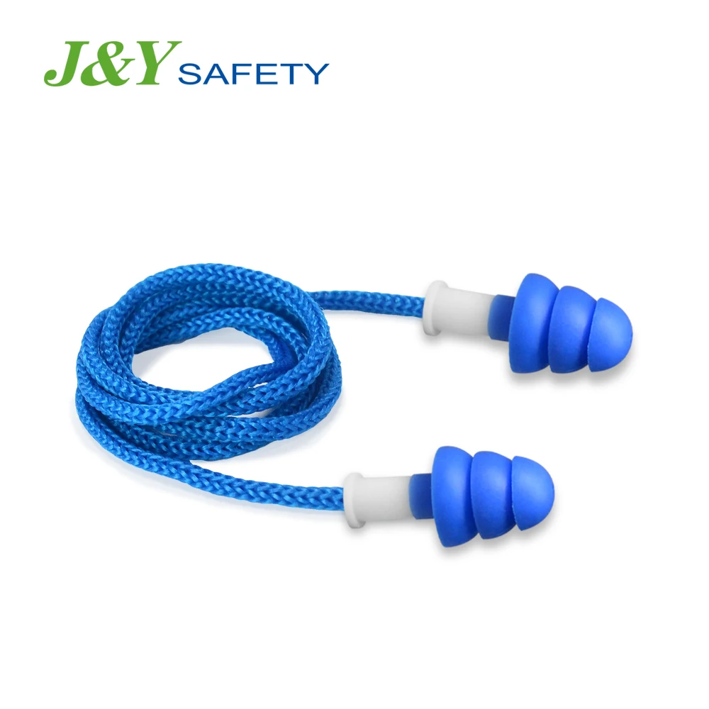 Noise Reduction SNR 34dB NRR 26dB Earplugs TPR Ear Plugs With Cord