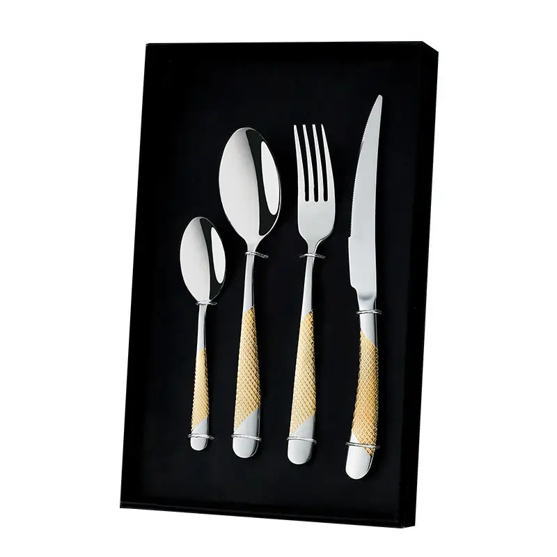 Luxury Besteck Montauk Metal Bulk Spoons Forks and Knife 304 Stainless Steel Silverware Cutlery Set for Wedding