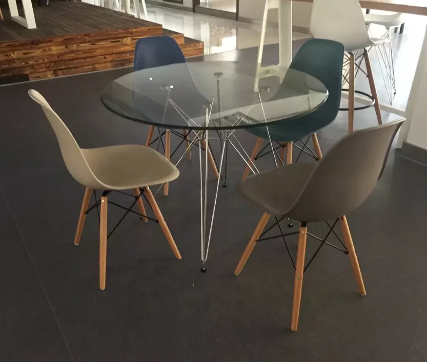 fashionable outdoor furniture coffee table and chair dining round dinning table set glass modern