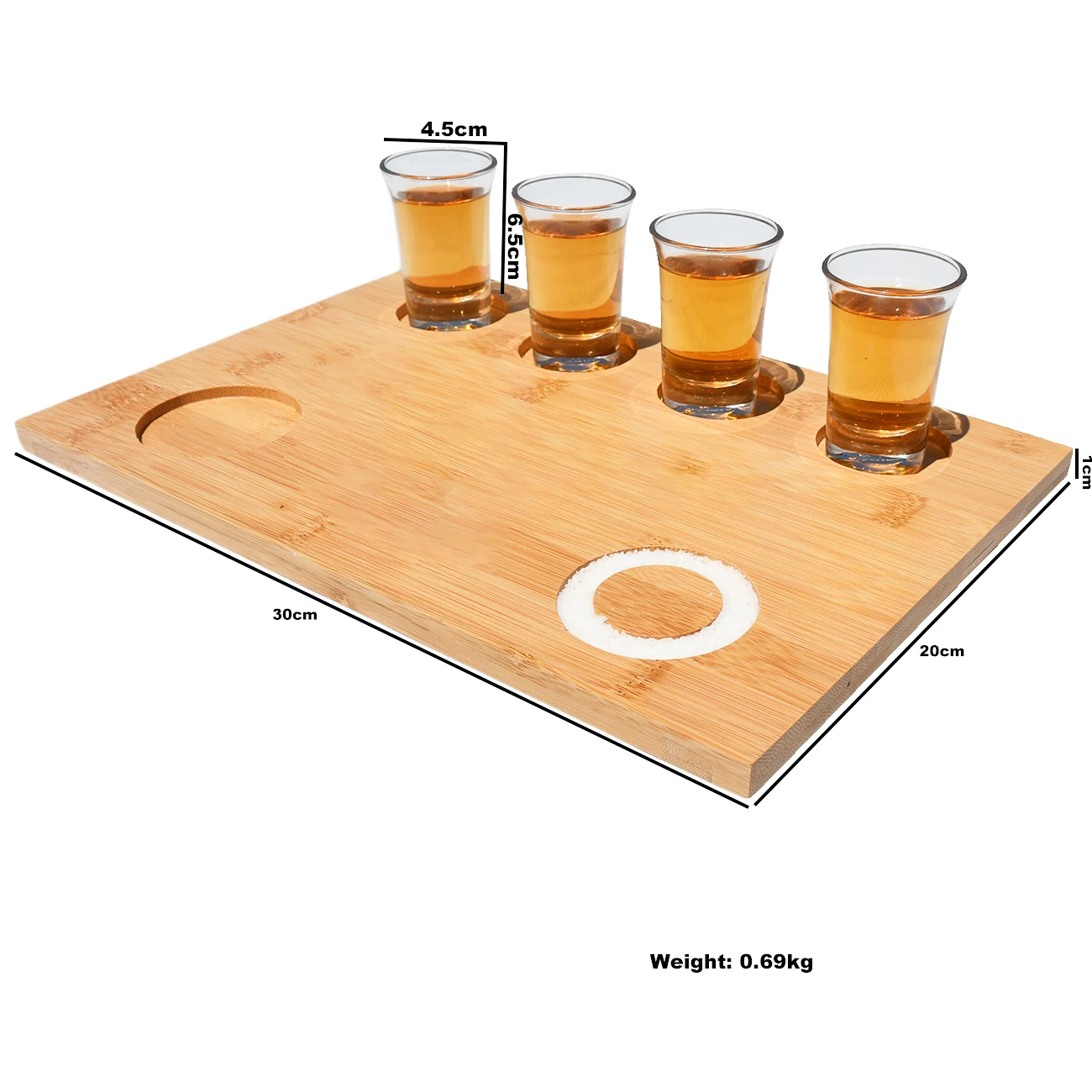 Personalized Engraved Tequila Flight Board Wine Liquor Shot Glass Holder Bar Serving Trays with Salt Rim for Family Party