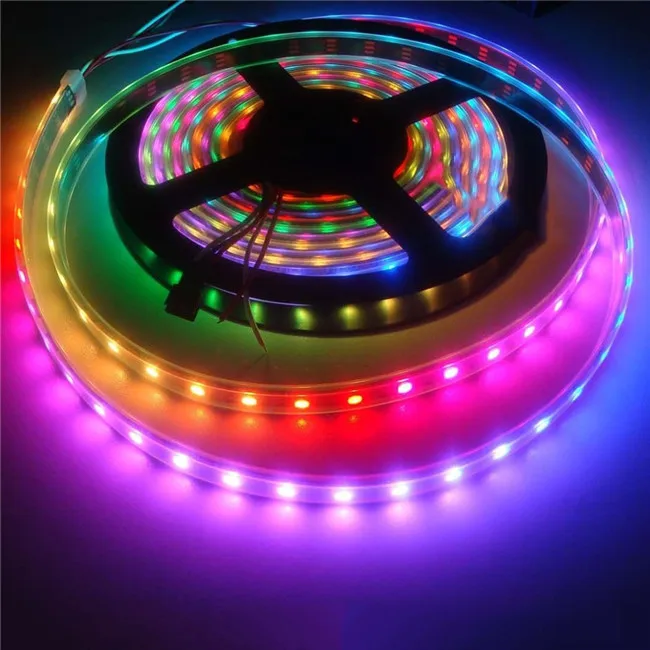 5050 Individually addressable RGB custom Led Strip 5m Ws2812B 30/60/144 Led Pixel Strip Tape Light DC5V