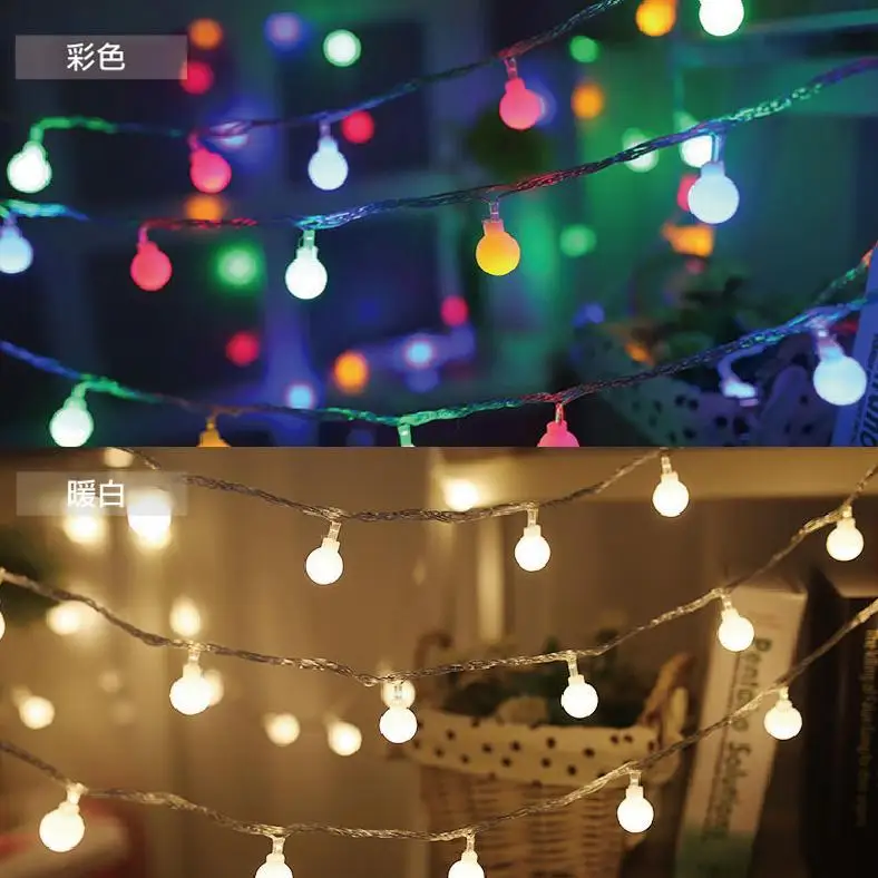 USB/Battery Power LED Ball Garland Lights Fairy String Waterproof Outdoor Lamp Christmas Holiday Wedding Party Lights Decoration