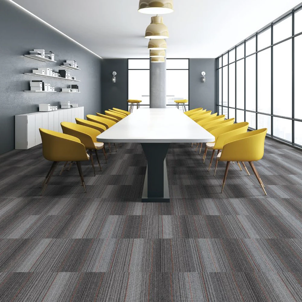Eco-friendly gym floor covering carpet tiles 50x50 sound insulation Custom 100x100 grey and black tile carpet floor for library
