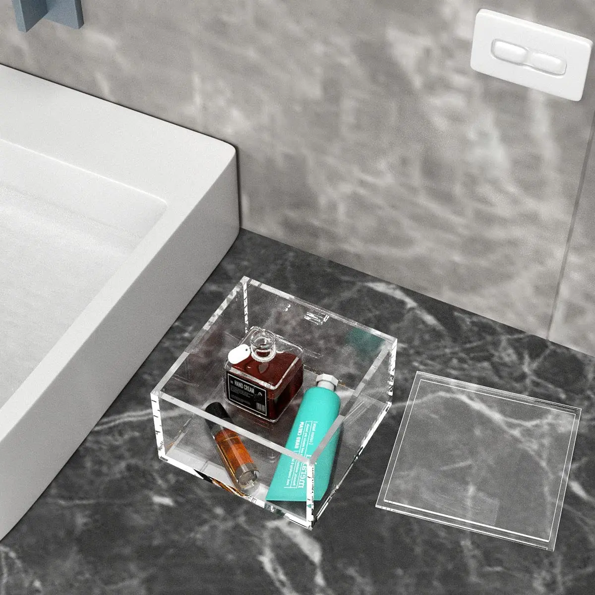 Thick clear acrylic box with magnet lid, acrylic square box for candy