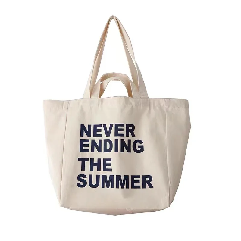 Customized Foldable Large Capacity Casual Cotton Canvas Shopping Tote Bag Oversized Canvas Cotton Bag