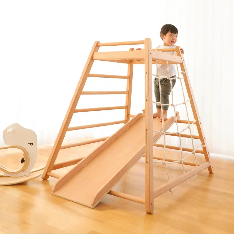 Indoor Playground Gym for Toddlers and Kids  Multifunctional Play set Swing, Ladder Climber, Slide, Rock Climbing