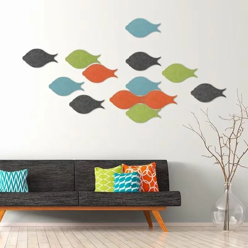 
wall decor Color infinite splicing small fish wall paste felt wall decoration INS cork board message board felt board 9mm 