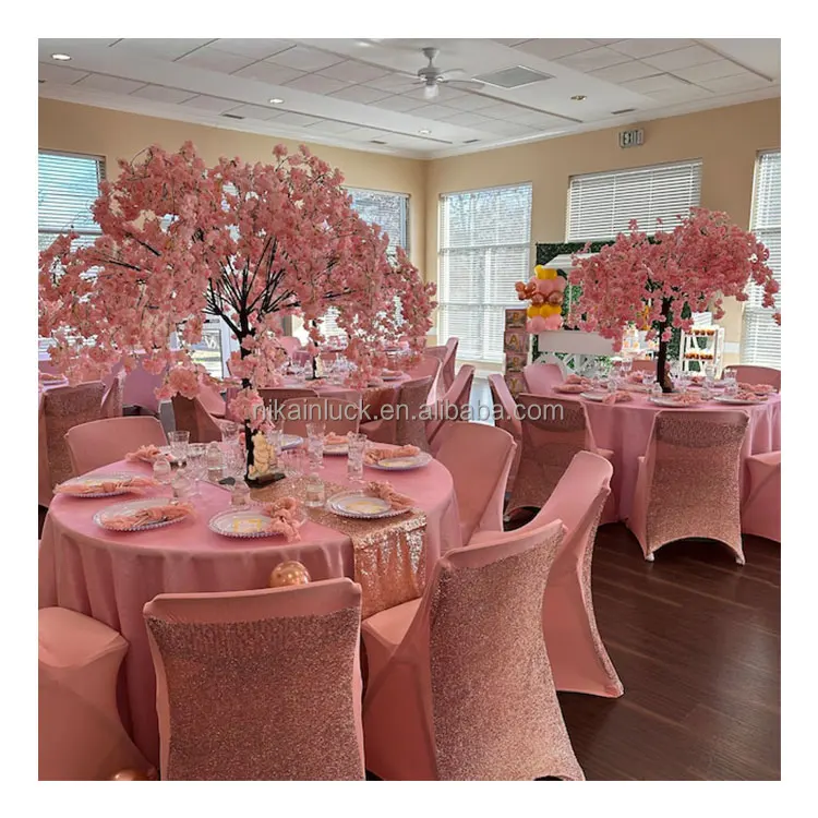 Factory Price Cherry Trees Silk Flower Artificial Cherry Blossom Tree For Wedding Decoration