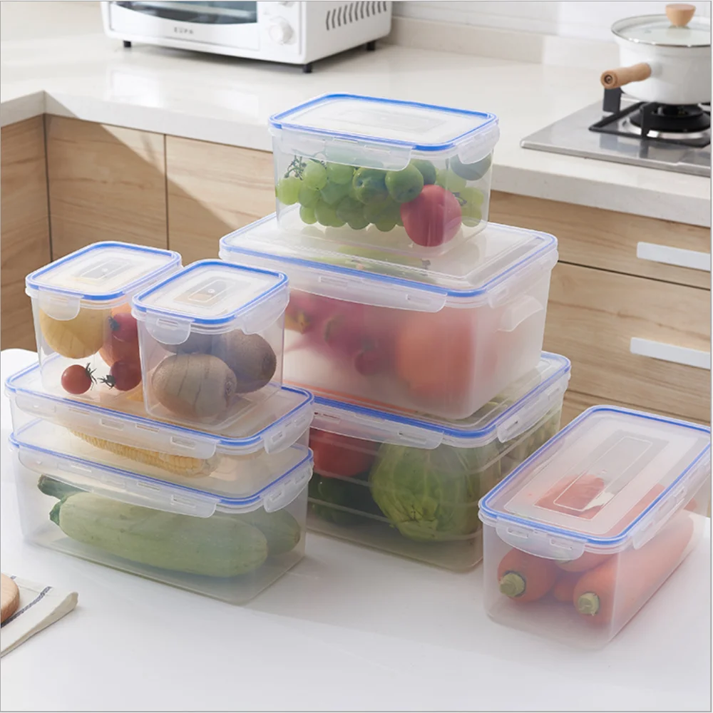 Fullstar plastic Food Storage Box with Lids and Airtight Leak Proof Easy Snap Lock and BPA Free Clear Plastic Container Set