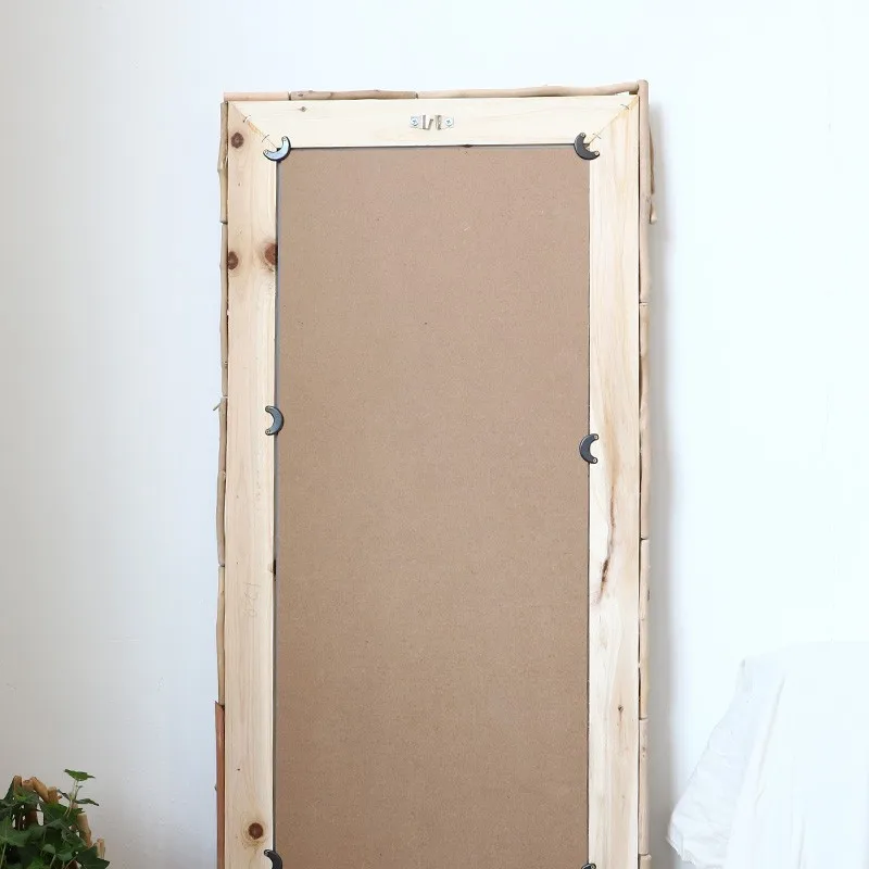 Log dressing full-length floor mirror home wall mount full-length mirror girl bedroom Girl Three-dimensional wall hanging mirror