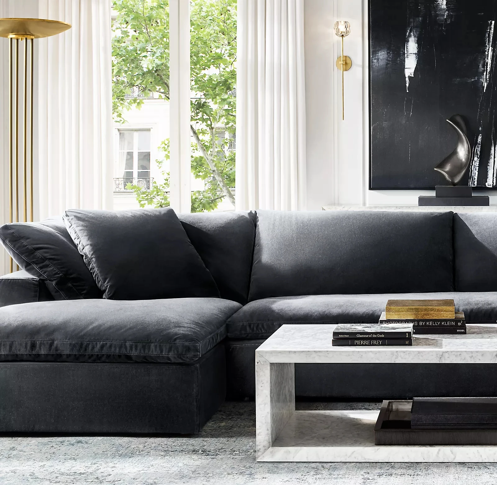 High end indoor sofa home furniture custom color soft modular sectional living room sofas