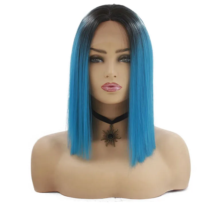 14 inch female synthetic swiss lace wig, excellent super quality cheap hair synthetic wig supplies