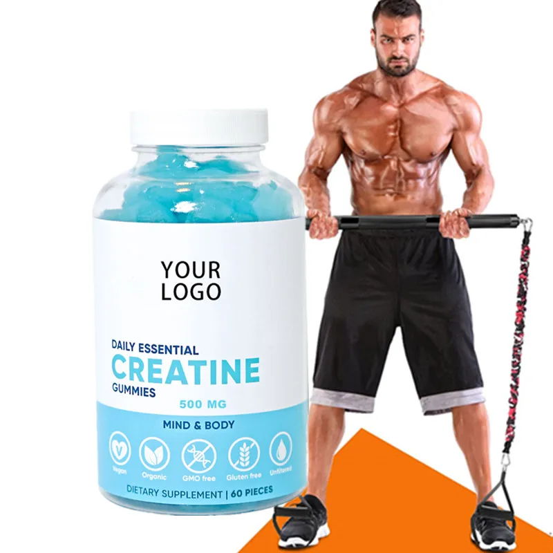 Free Design Private Label Preworkout gummy chews bear Supplement Creatine Monohydrate Preworkout Gummies for men and women