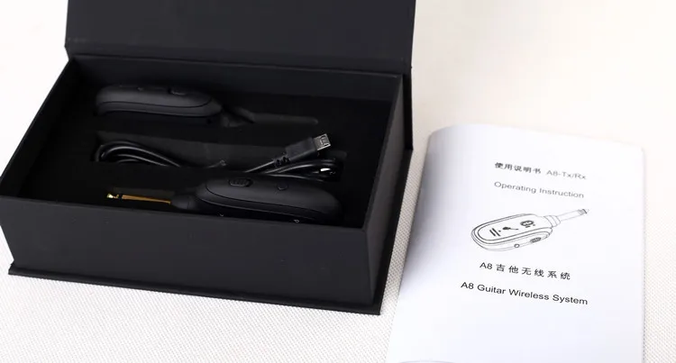 Wireless Guitar System Built-in Rechargeable 4 Channels Wireless Guitar Transmitter Receiver for Electric Guitar Bass Violin