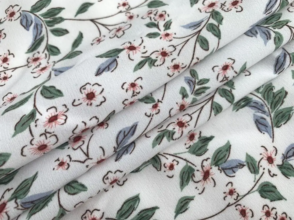 China suppliers floral woven polyester fashion print 50D plain four way fabric textile for clothes