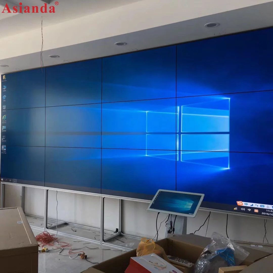 3x3 wall Mount/Floor Standing  55inch 3.5/1.8/1.7/0.88mm Narrow Bezel LCD Video Wall for Advertising in Shopping Mall