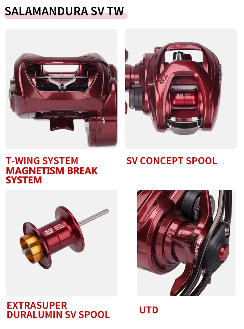 100% Оригинальные низкопрофильные рыболовные катушки DAIWA саламандура SV TW 70 103 150 для морской и пресной воды