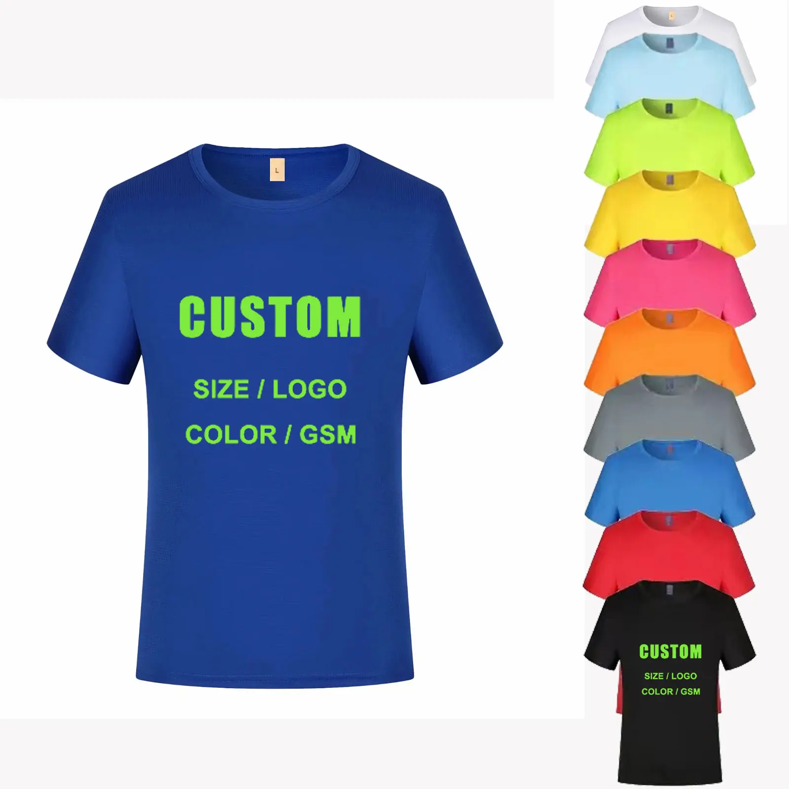 Plain Dry-Fit Sublimation T Shirts Blank Sport Tshirts 100 Polyester T Shirt Wholesale Running T Shirts Custom Printing T-shirts