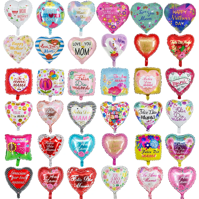 New 18 Inch Spanish Happy Mothers Day Balloons Gift Te Amo Feliz Dia Mama Foil aluminum de la madre Globos For Party Decoration